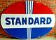 Vintage Original Standard Oil Co Double Sided 7 Ft Gas Station Plaque De Porcelaine