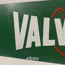 Vintage Original Valvoline Green Double-sided Service Station Plaque De Rack En Métal