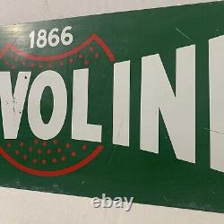 Vintage Original Valvoline Green Double-sided Service Station Plaque De Rack En Métal