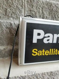 Vintage Panasonic Satellite Light Up Horloge Signe Double Face Radio Vinyle Musique