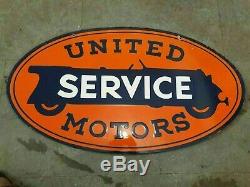 Vintage Porcelaine Service Signe D'origine United Motors Double Face 36