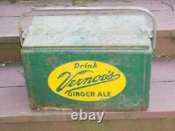 Vintage Rare Vernors Ginger Ale Cooler Panneau Double Face