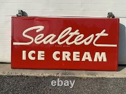 Vintage Sealtest Ice Cream Sign Double Sided Farm Kitchen Wall Decor