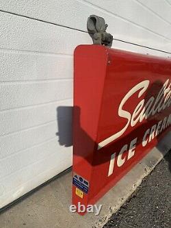 Vintage Sealtest Ice Cream Sign Double Sided Farm Kitchen Wall Decor