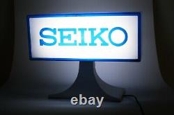 Vintage Seiko Wattes Retailer Lumière Double Face Sign Advertising Display