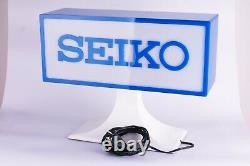 Vintage Seiko Wattes Retailer Lumière Double Face Sign Advertising Display