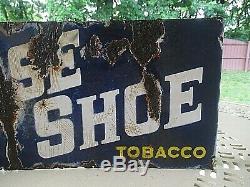Vintage Sell We Horseshoe Tabac Porcelaine Double Signe Flanged Face 8 X 18