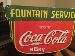 Vintage Service Coca Cola Fountain Double Face En Porcelaine Connexion