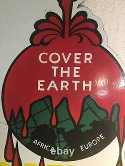 Vintage Sherwin Williams Cover The Earth Porcelaine Double Face Signe Flange