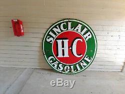 Vintage Sinclair H-c Essence Porcelaine À Double Face Sign 6