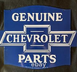 Vintage Style Véritable Chevrolet Pièces Grand 24x18 Pouces Double Face Porcelaine