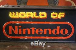 Vintage World Of Nintendo Fiber Optic Sign 100% Double Face