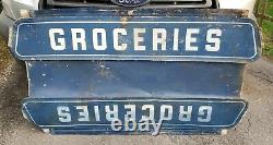 Vtg Groceries Double Sided Metal Bottom Part Of Hershey’s Ice Cream Sign 57x10