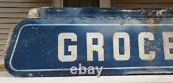 Vtg Groceries Double Sided Metal Bottom Part Of Hershey’s Ice Cream Sign 57x10