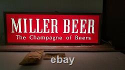 Vtg Miller High Life Bière Signe Le Champagne Des Bois Double Sided New Old Stock