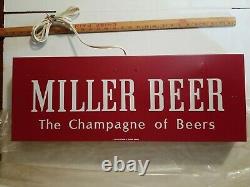 Vtg Miller High Life Bière Signe Le Champagne Des Bois Double Sided New Old Stock
