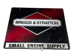 Vtg Original Briggs & Stratton Panneau En Métal- 35x27 Stout -lite Panneau Double Face