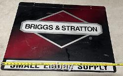 Vtg Original Briggs & Stratton Panneau En Métal- 35x27 Stout -lite Panneau Double Face