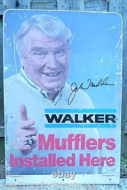 Walker Mufflers John Madden Sign Vintage Station-service Double Face Réparation Boutique Annonce