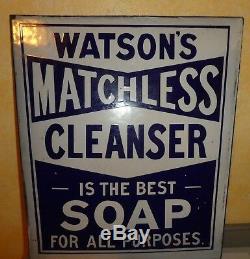 Watsons Matchless Soap Sign Vintage Chaise Double Face