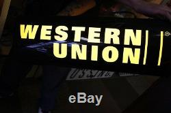Western Union Double Face Éclairé Signe 25 '' X 9 '' X 6'