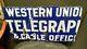 Western Union Telegraph Et Bureau Du Câblodistributeur Porcelaine Double Face Sign Rare