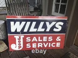 Willys Jeep Sales And Service Double Sided Porcelain Sign