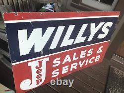 Willys Jeep Sales And Service Double Sided Porcelain Sign