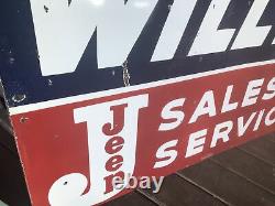 Willys Jeep Sales And Service Double Sided Porcelain Sign