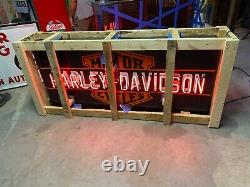 Wow Neon Harley Davidson Motorcycle Double Sign Dealership Mancave Shop