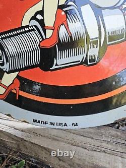 Wow, quelle découverte ! Enseigne en porcelaine double face Harley Davidson des années 1960 24